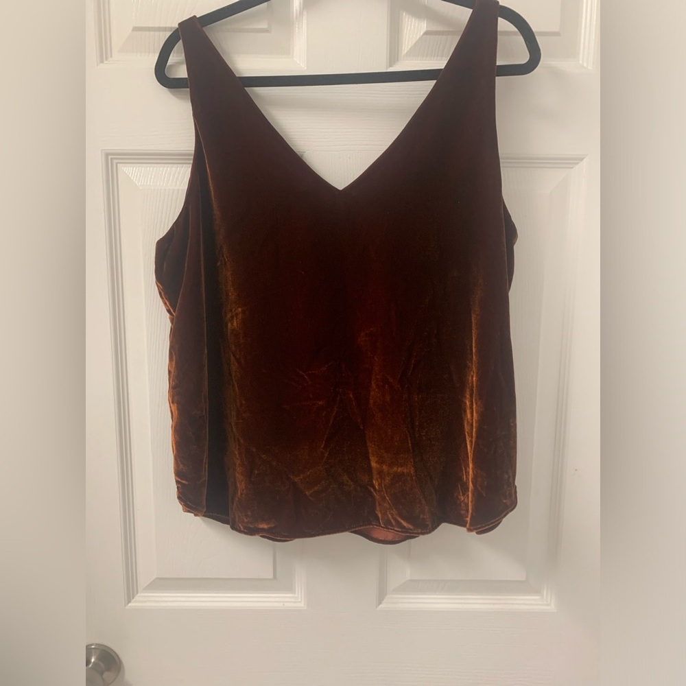 Loft NWT SZ Large Burnt Orange Velvety Tank - Picture 4 of 7